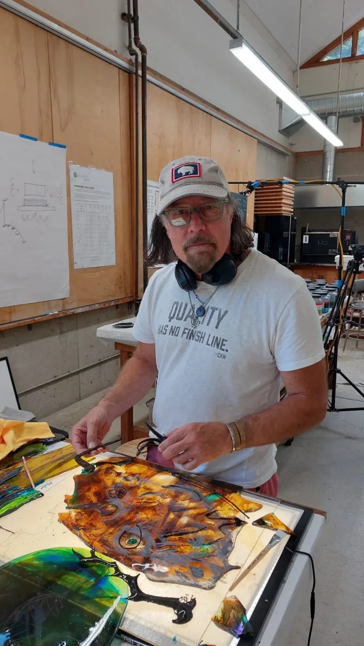 Mitch Bedke, glass artist, in Park City, Utah